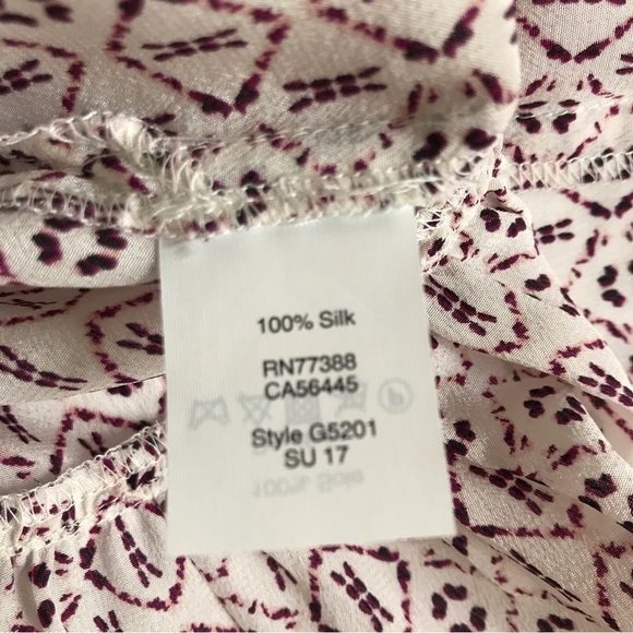Madewell 100% Silk Lily Ruffle Top in Echo Grid Peplum Hem Size Small - Picture 14 of 17